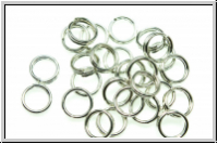 Spaltringe, rund, 6x0,7mm, antiksilberfb., Messing, 10 Stk.