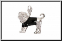 Rico Design Big Charms, "Mops mit Strass" schwarz/silber, 1 Stk.