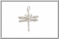 Rico Design Big Charms, "Libelle mit Strass", silber, 1 Stk.