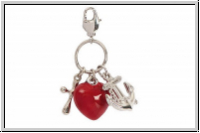 Rico Design Big Charms "Glaube, Liebe, Hoffnung", rot/silber