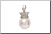 Rico Design Big Charms, "Perle mit Krone", silber/perlmutt