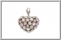 Rico Design Big Charms "Strass-Herz", silbern, 1 Stk.