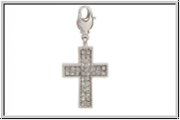Rico Design Charms "Kreuz mit Strass", silber, 1 Stk.