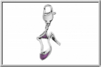 Rico Design Charm, "Poemps", violet/silber, 1 Stk.