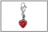 Rico Design Charm "Erdbeere" rot/gr�n, 1 Stk.