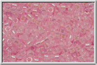 DB0055, MIYUKI Delica, 11/0, crystal, trans., pink-ld., AB, 5g
