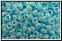 RR-11-0430, MIYUKI Rocailles, 11/0, white pearl, aqua-ld., 10g