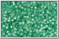 DB0626, MIYUKI Delica, 11/0, mint (dyed), lt., opal, silver-ld., 5g