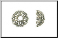 Perlenkappe "Filigree" TRINITY BRASS, 12mm, antikversilbert, Messing, 1 Stk.