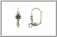Klappbrisur "Daisy" TRINITY BRASS, 15x10mm, antikversilbert, Messing, 1 Paar