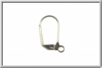 Klappbrisur "einfach" TRINITY BRASS, 16x10mm, antikversilbert, Messing, 1 Paar