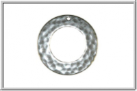 Anh�nger "Ring, geh�mmert" TRINITY BRASS, 25mm, antikversilbert, Messing, 1 Stk.