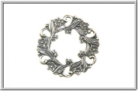 Verbinder "Floral Circle Connector" TRINITY BRASS, 26mm, antikversilbert, Messing, 1 Stk.