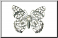 Filigree "Butterfly" TRINITY BRASS, 48x40mm, antikversilbert, Messing, 1 Stk.