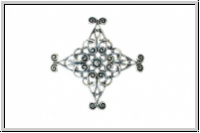 Filigree "Cross" TRINITY BRASS, 44mm, antikversilbert, Messing, 1 Stk.
