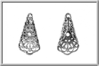 Anh�nger "Folded Filigree Triangle" TRINITY BRASS, 16x29mm, antikversilbert, Messing, 1 Stk.
