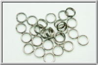 Spaltringe, rund, 5x0,6mm, antiksilberfb., Messing, 20 Stk.