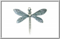 Anh�nger "Medium Dragonfly" TRINITY BRASS, 36x29mm, antikersilbert, Messing, 1 Stk.