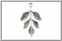 Anh�nger "Leaf Sprig" TRINITY BRASS, 23,5x36mm, antikversilbert, Messing, 1 Stk.