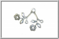 Anh�nger "Flower Drop" TRINITY BRASS, 28x20mm, antikversilbert, Messing, 1 Stk.