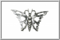 Filigree "Butterfly" TRINITY BRASS, 35x21mm, antikversilbert, Messing, 1 Stk.