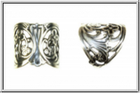 Fingerring "Dramatic Filigree" TRINITY BRASS, Durchmesser ca. 20mm, anitkversilbert, Messing, 1 Stk.