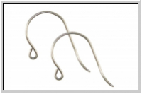 Ohrhaken "einfach", TRINITY BRASS, 26x20x0,8mm, antikversilbert, Messing, 1 Paar