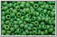 RR-11-0411fr, MIYUKI Rocailles, 11/0, green, op., matte, AB, 10g