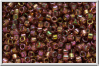 DB0103, MIYUKI Delica, 11/0, red, trans., gold luster, 5g