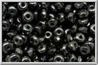 b�hm. Schliffperle, Donut, 2x3mm, black, op., 30 Stk.