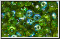 b�hm. Schliffperle, Donut, 3x5mm, olivine, trans., AB, 30 Stk.