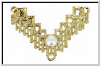 Verschluss "Stairs", Metall, 23kt gold plated, goldfb., 1 �se, 1 Stk.