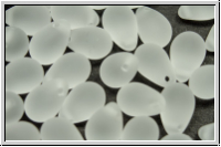 Drop Beads, 6x9mm, crystal, trans., matte, 20 Stk.