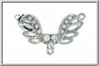 Verschluss "Wings", Metall, rhodiniert, silberfb., 1 �se, 1 Stk.