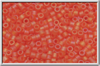 DB0855, MIYUKI Delica, 11/0, orange, trans., matte, AB, 5g