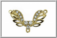 Verschluss "Wings", Metall, 23kt gold plated, goldfb., 1 �se, 1 Stk.
