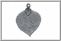 Anh�nger "Blatt", 46x35mm, antiksilberfb., Metall, 1 Stk.