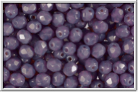 B�hm. Glasschliffperle, feuerpol., 4mm, amethyst, opal, 50 Stk.