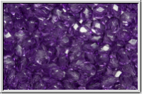 B�hm. Glasschliffperle, feuerpol., 4mm, crystal, trans., purple coating, 50 Stk.
