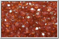 B�hm. Glasschliffperle, feuerpol., 4mm, rose, opal, half copper luster, 50 Stk.