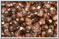 B�hm. Glasschliffperle, feuerpol., 4mm, alexandrit, trans., half capri gold, 50 Stk.