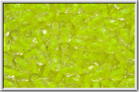 B�hm. Glasschliffperle, feuerpol., 4mm, crystal, trans., neon yellow-ld., 50 Stk.