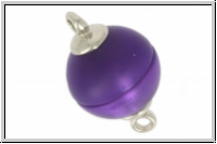 Magnetverschluss "Polaris", Acryl, rhodium plated, lila, 12mm, 1 Stk.