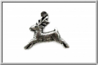 Anh�nger "kleiner Hirsch", 15x15mm, antikversilbert, Messing, 1 Stk.