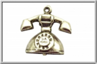 Anh�nger "Telephone, 3D", 17x19mm, antiksilberfb., Messing, 1 Stk.