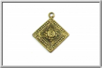 Anh�nger "Viktorianisches Quadrat", 15 x 18mm, antikmessingfb., Messing, 1 Stk.