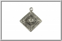 Anh�nger "Viktorianisches Quadrat", 15x18mm, antiksilberfb., Messing, 1 Stk.
