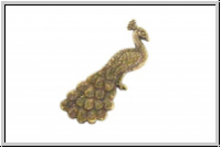 Stamping, "Peacock", Messing antik, ca. 12x30mm, 1 Stk.