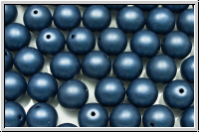 b�hm. Glasperle, rund, 8mm, blue, dk., met., satin, 10 Stk.