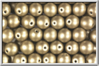 b�hm. Glasperle, rund, 6mm, champagne, met., satin, 25 Stk.